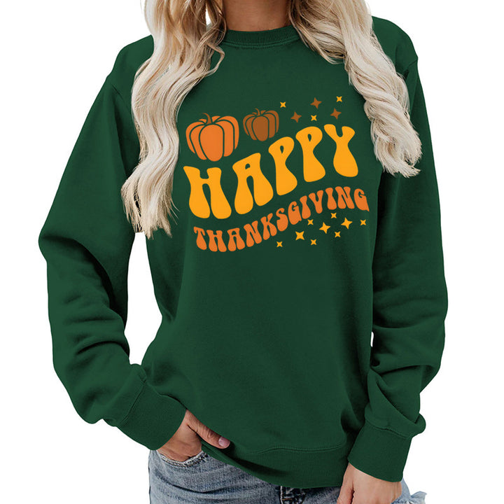 Damen Sweater mit festlichem Pumpkin-Motiv und gemütlicher Passform Drune
