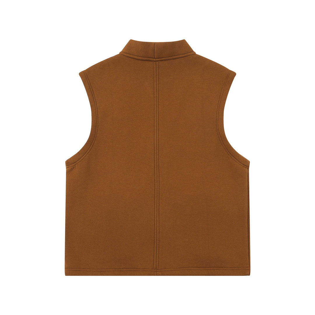 Unisex Utility‑Weste mit V-Ausschnitt, großformatigen Klappentaschen und Knopfleiste Drune