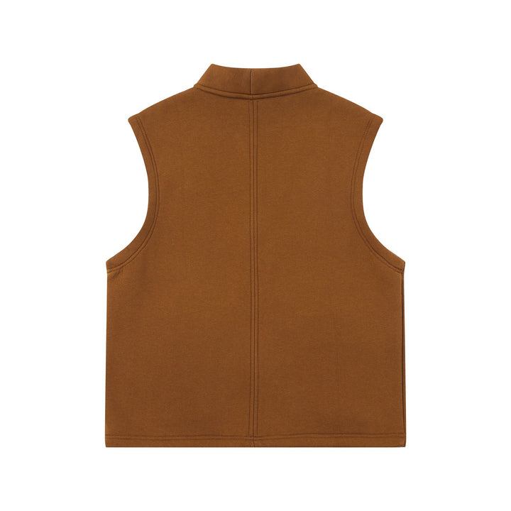 Unisex Utility‑Weste mit V-Ausschnitt, großformatigen Klappentaschen und Knopfleiste Drune