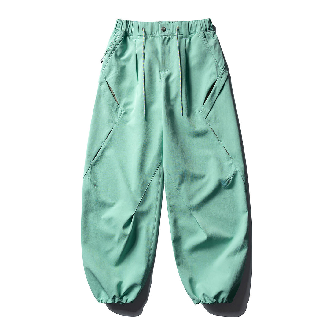 Herren Baggy-Cargohose mit asymmetrischen Eingriffstaschen, Tunnelzugbund und elastischen Knöchelabschlüssen Drune