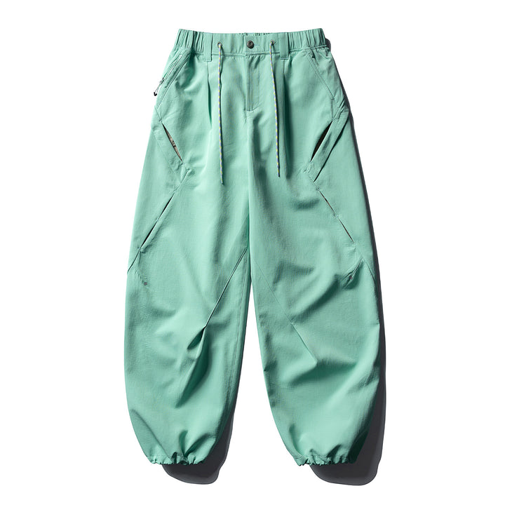 Herren Baggy-Cargohose mit asymmetrischen Eingriffstaschen, Tunnelzugbund und elastischen Knöchelabschlüssen Drune
