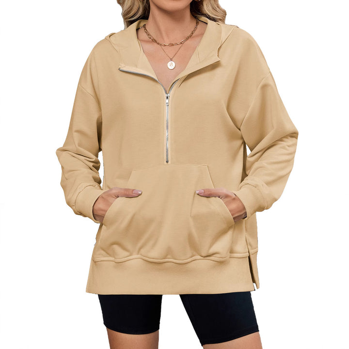 Damen Kapuzenpullover mit durchgehendem Reißverschluss und Taschen Drune