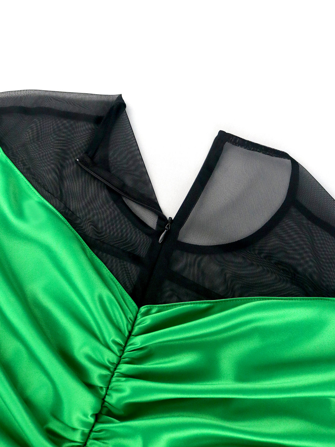 Damen elegantes Kleid mit asymmetrischem Volant und Rüschenabschluss Drune