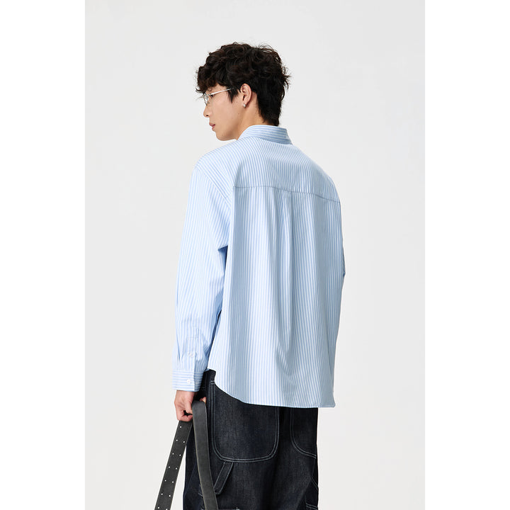 Damen Oversize-Hemdbluse mit Kentkragen, Brusttasche und gerundetem Saum Drune