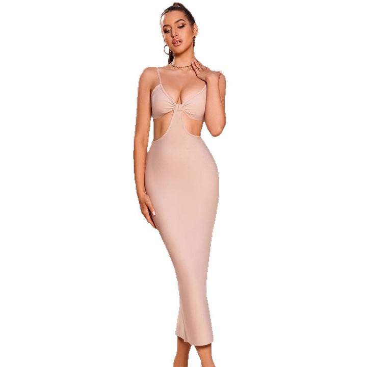 Damen Elegantes Figurbetontes Maxikleid mit innovativem Cut-Out Design Drune