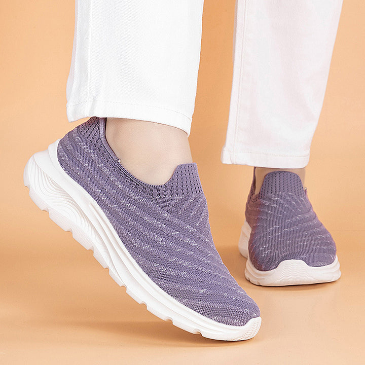 Damen nan elastische Strick-Slipper mit dämpfender Laufsohle Drune