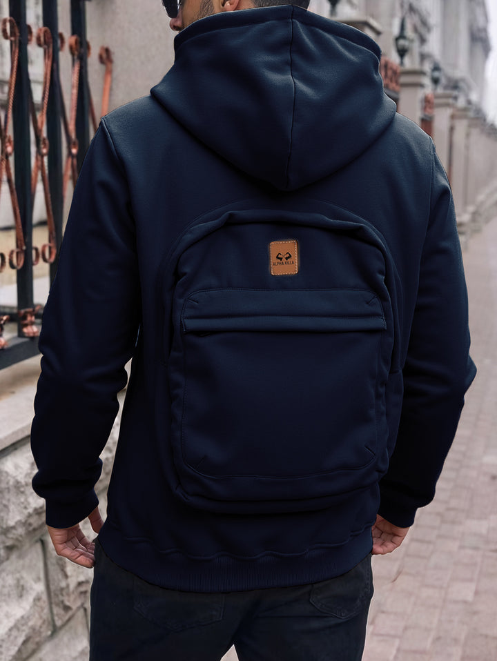 Herren Modische Kapuzenjacke mit praktischen Taschen Drune
