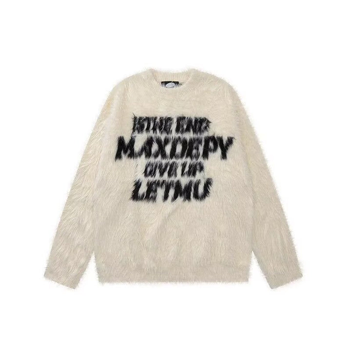 Damen Stylistischer Oversized Pullover mit kreativem Print Drune