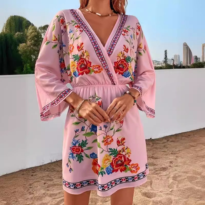 Damen Sommerliches Kleid mit raffinierten Stickdetails Drune