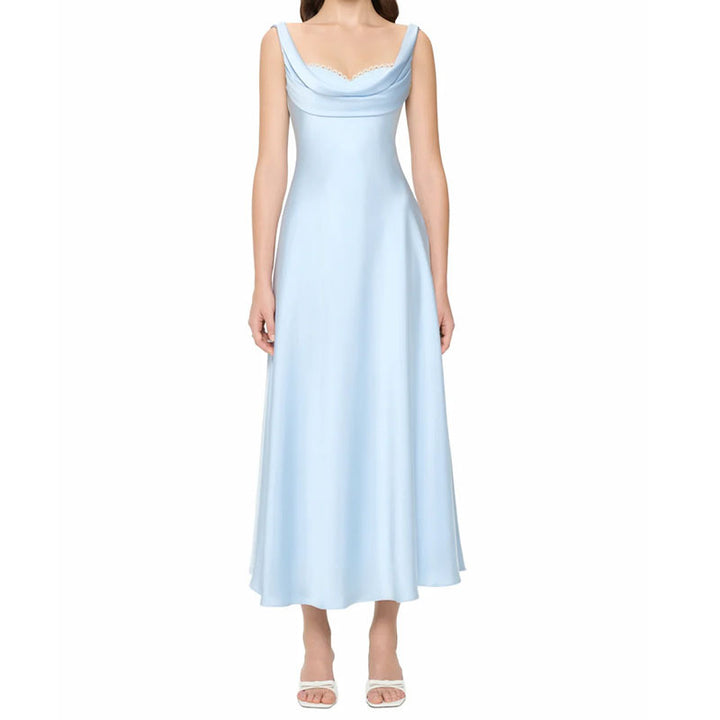 Damen Elegantes Maxikleid mit Cowl-Ausschnitt Drune