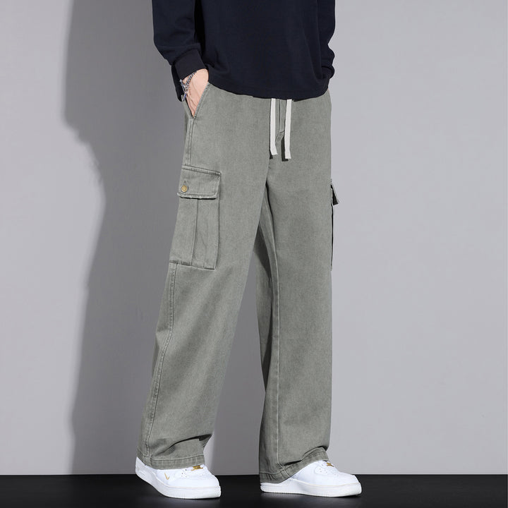 Herren Cargo-Hose im weiten Relaxed-Fit mit Tunnelzugbund und Mehrfachtaschen Drune