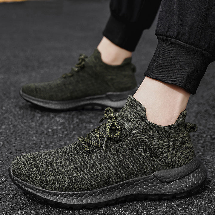 Unisex nahtloser Strick‑Sock‑Sneaker mit gepolsterter Hohlkammer‑Zwischensohle und griffiger Wabensohle Drune