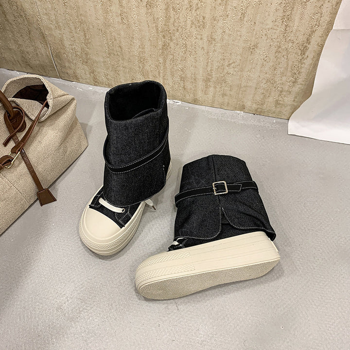 Damen Modische Sneaker-Boots mit einzigartigem Riemen-Design Drune