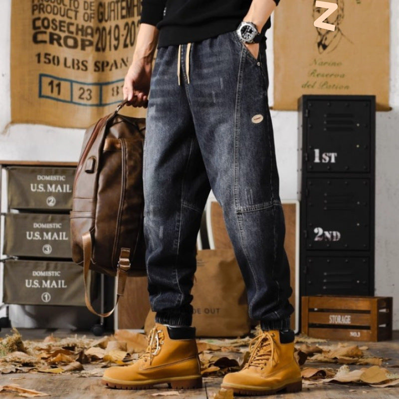 Herren Komfortable Denim Jogginghose Drune
