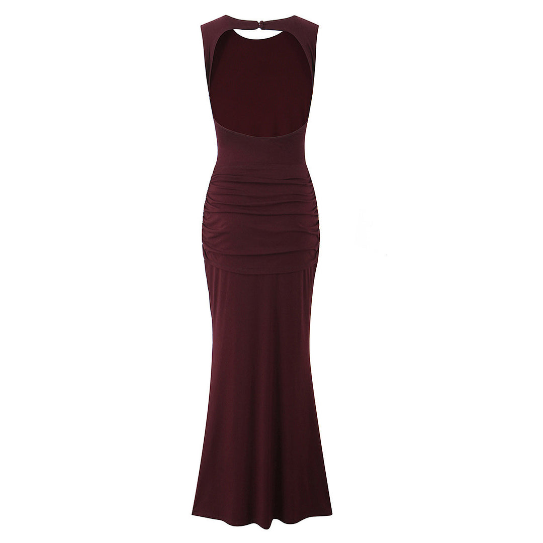 Damen Maxikleid mit raffinierten Drapierungen und elegantem Rückenausschnitt Drune