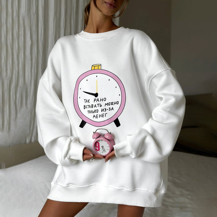 Damen Oversized Sweatshirt mit kreativem Grafiken Drune