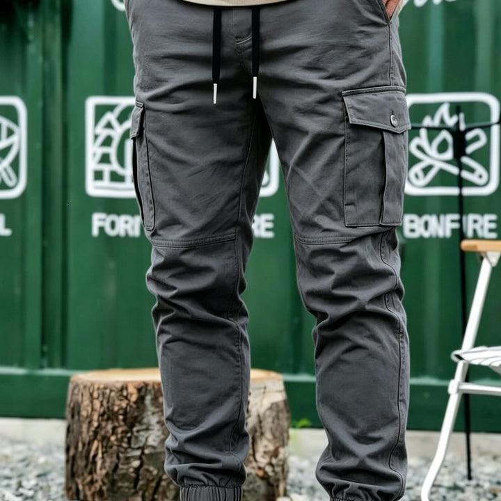 Herren Tapered Cargo-Jogginghose mit elastischem Saum, Kordelzug & Multifunktions‑Taschen Drune