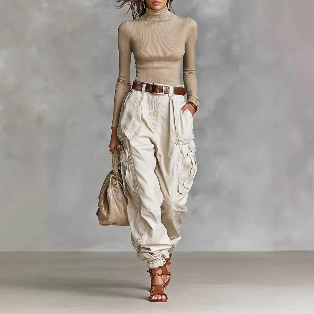 Damen Cargo-Hose mit elastischem Bund und praktischen Taschen Drune