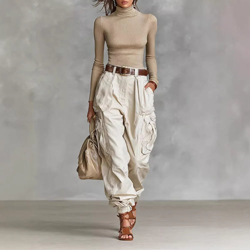 Damen Cargo-Hose mit elastischem Bund und praktischen Taschen Drune