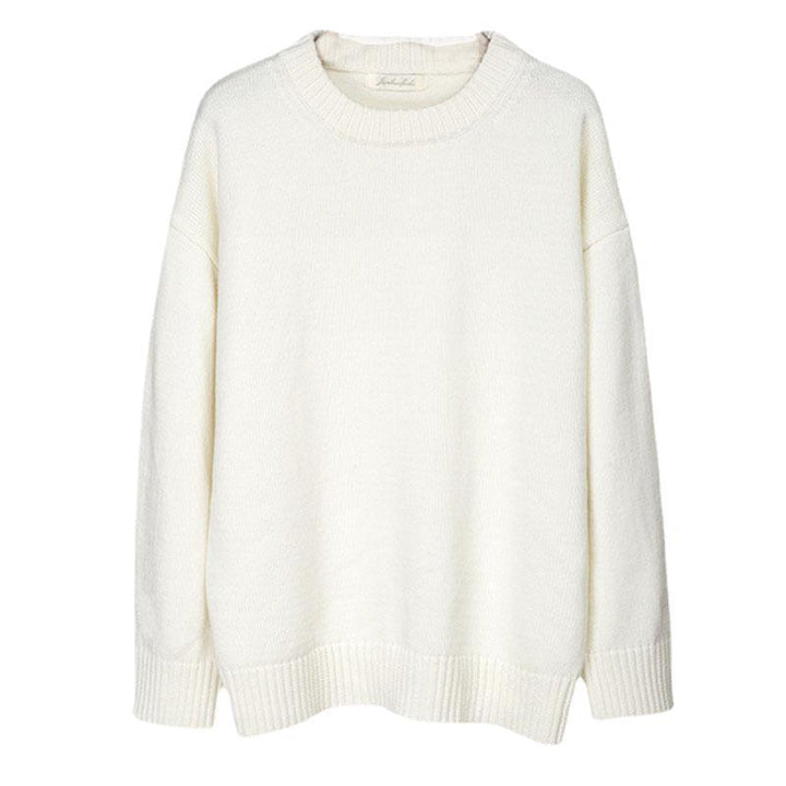 Damen Bequemer Strickpullover aus hochwertiger Baumwolle mit Rundhalsausschnitt Drune