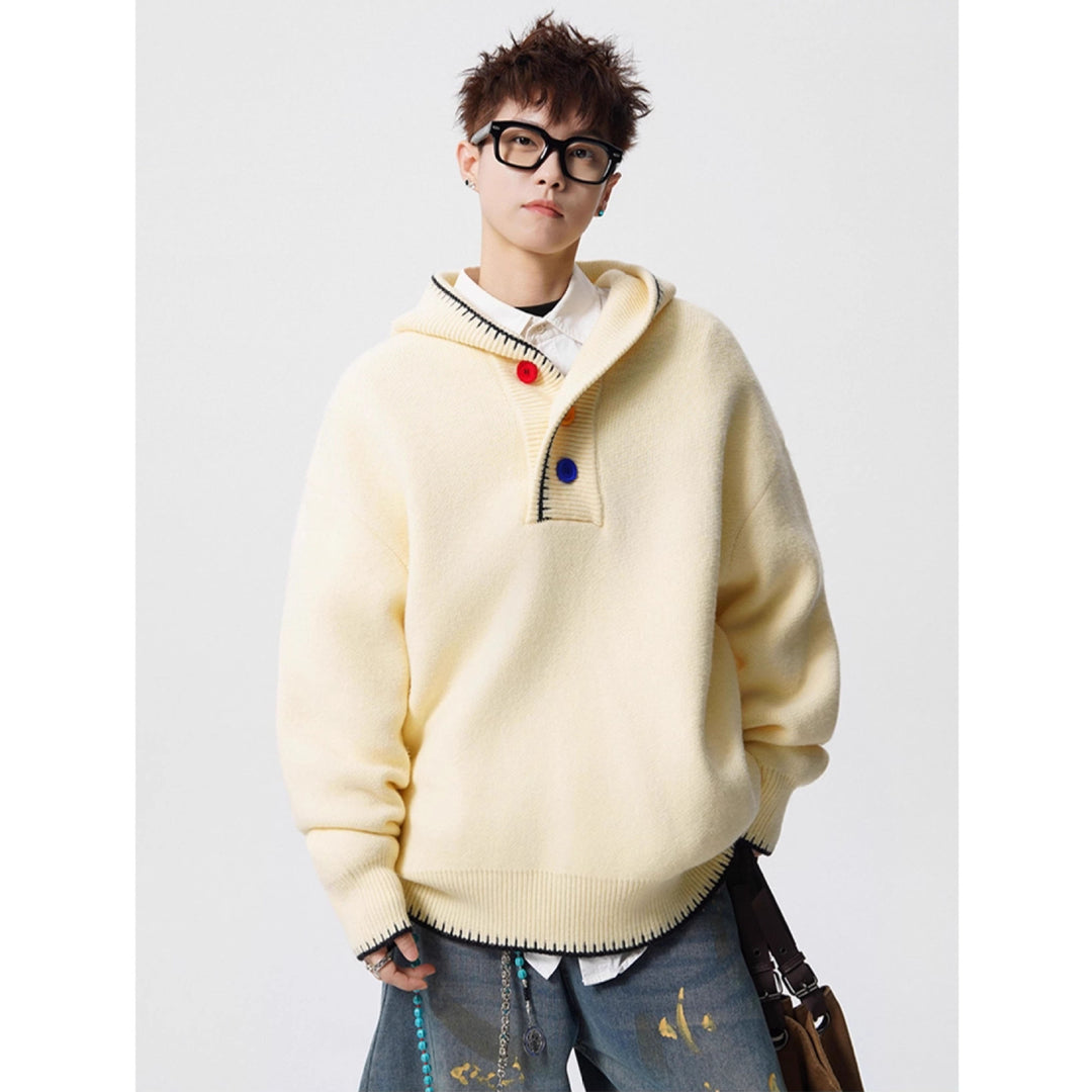 Herren Modischer Oversized-Pullover mit Strickstruktur Drune