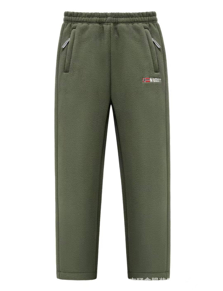 Damen Bequeme Thermo-Fleece-Jogginghose mit Gummibund und Reißverschlusstaschen Drune
