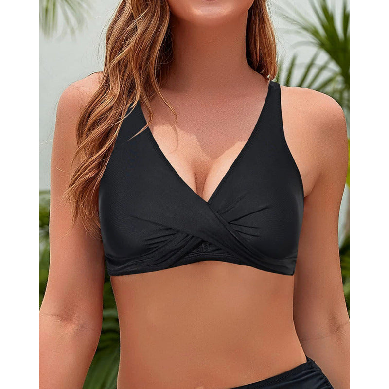 Damen Sportliches Bikinioberteil mit Wickeldesign Drune