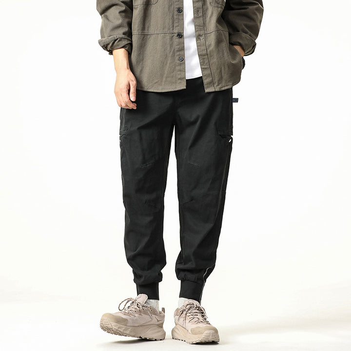 Herren Cargohose im Jogger-Stil mit elastischem Bund, Bündchen und Utility-Taschen Drune