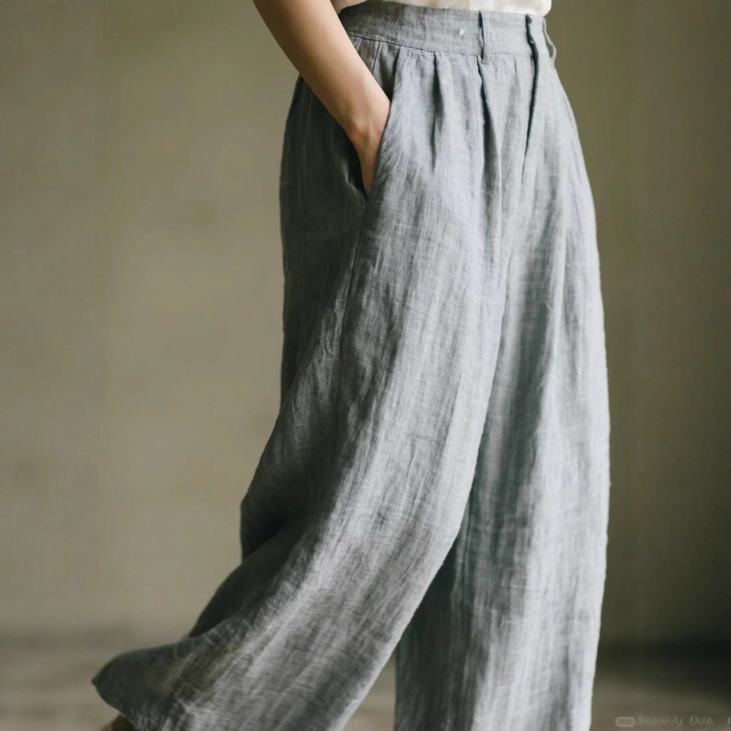 Damen Lockere Leinenhose Drune