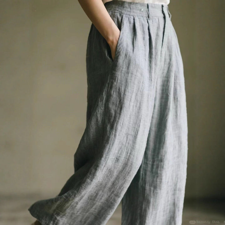 Damen Lockere Leinenhose Drune