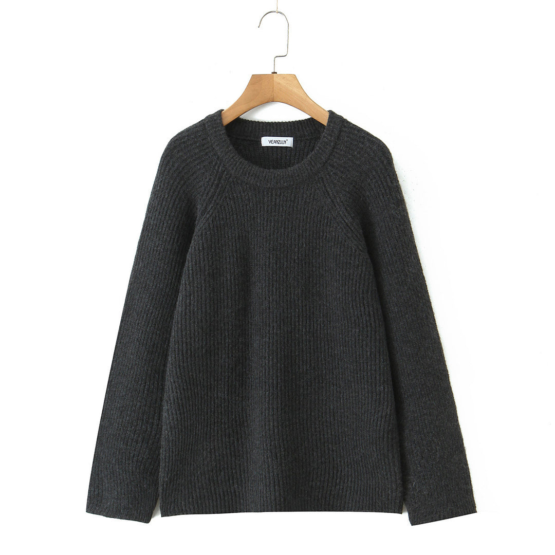 Damen Kuscheliger Strukturpullover mit Rundhalsausschnitt Drune