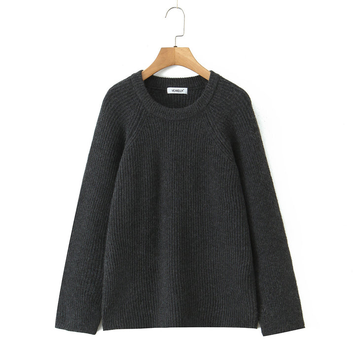 Damen Kuscheliger Strukturpullover mit Rundhalsausschnitt Drune