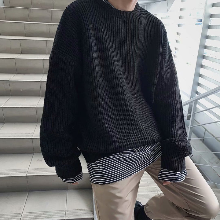 Damen Bequemer Oversized Strickpullover Drune