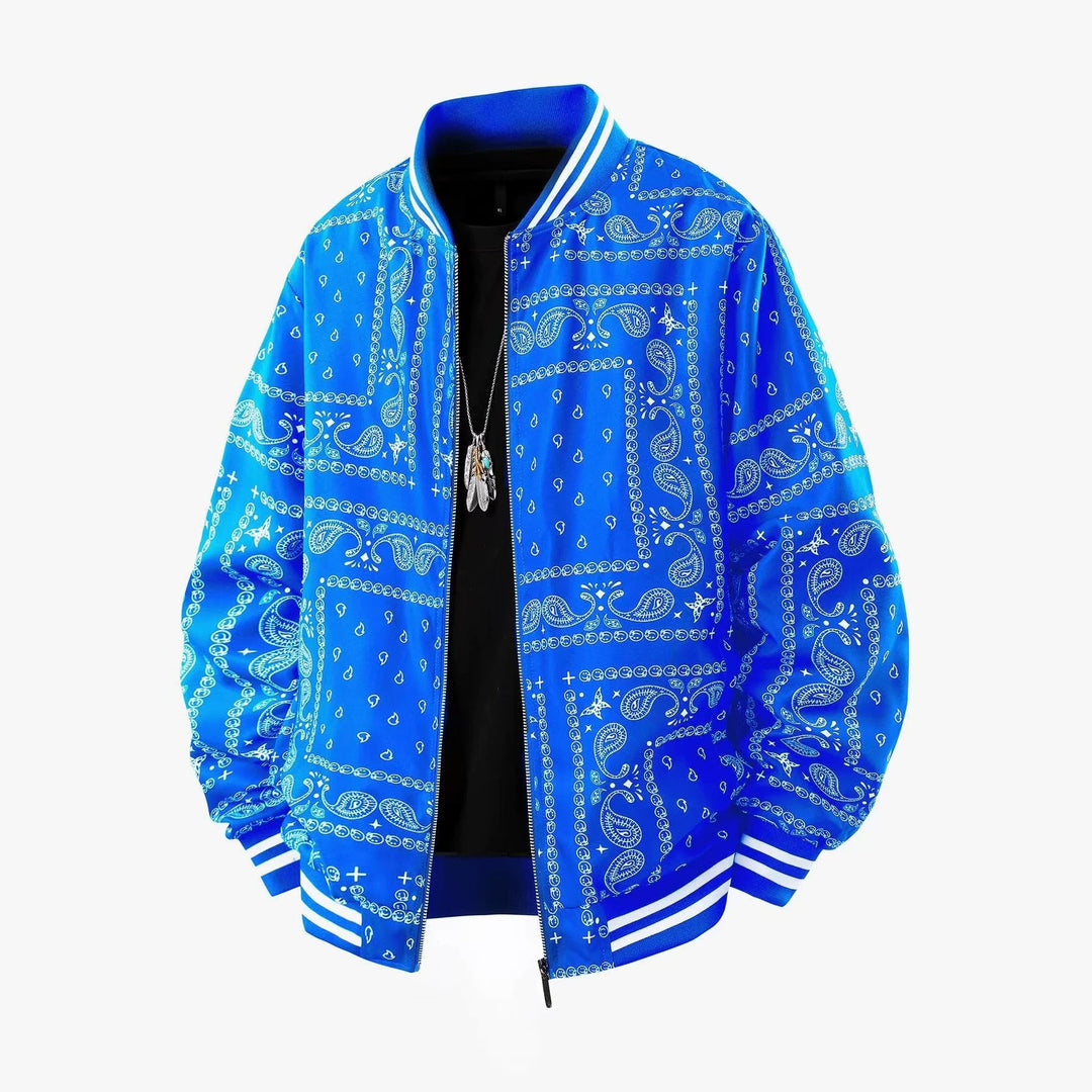 Herren Coole Bomberjacke mit Paisleymuster Drune