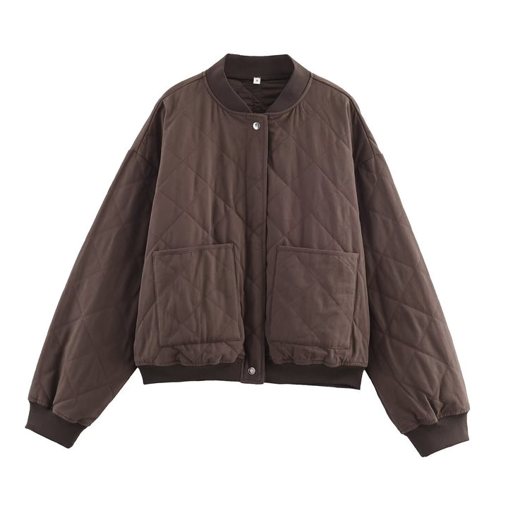 Damen Oversized Steppblouson mit Raglanärmeln und aufgesetzten Taschen Drune