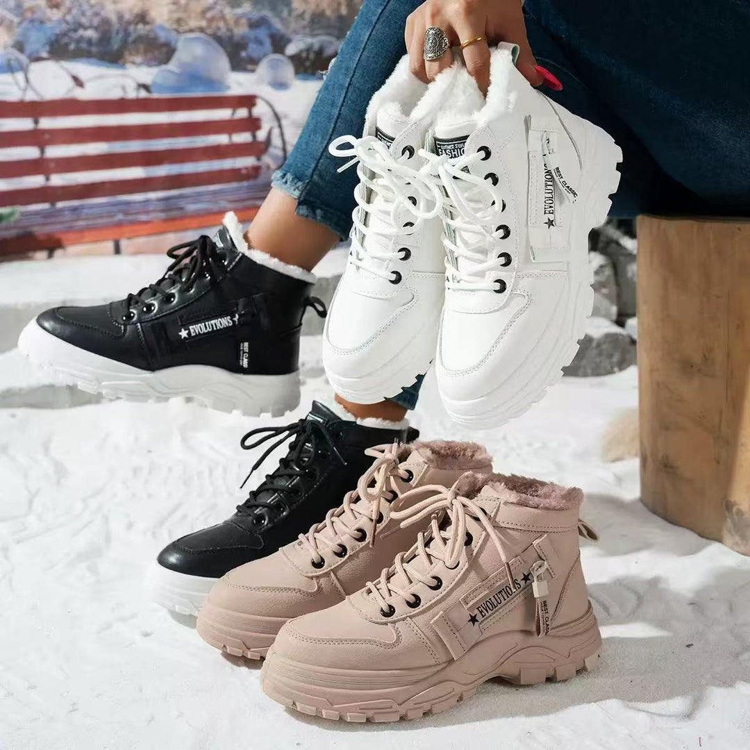 Damen gefütterte High-Top Sneakers mit rutschfester Sohle und modischem Design Drune