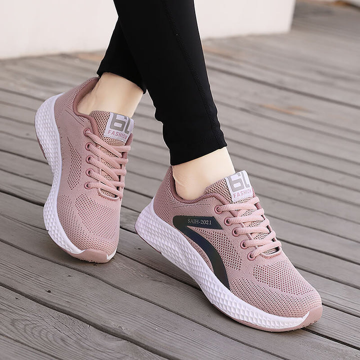 Damen nan nahtloser Strick-Sneaker mit elastischem Einstieg, Waben-Zwischensohle und anatomischem Komfortfußbett Drune