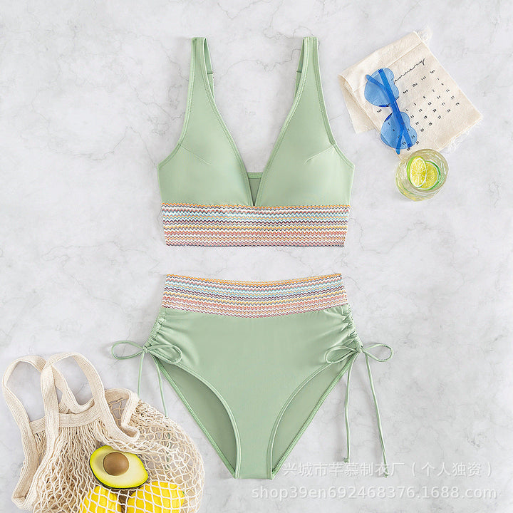 Damen Hochgeschnittener Sportbikini Drune