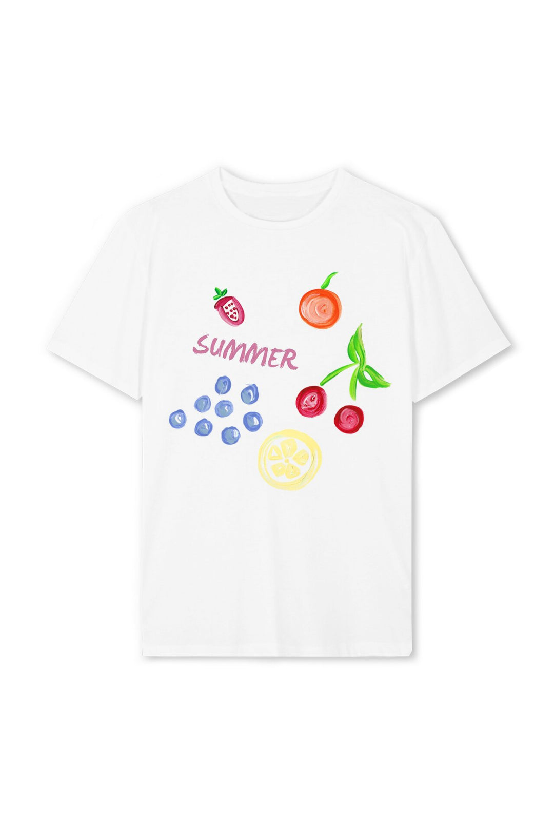 Damen T-Shirt mit farbenfrohem Motiv und kreativem Design Drune