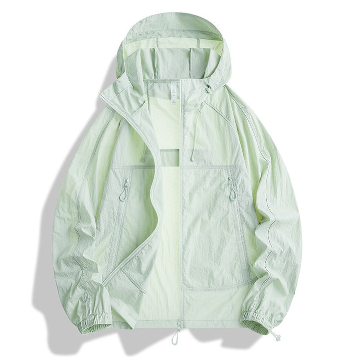 Herren Ultraleichte Kapuzen‑Windjacke mit Packfunktion, Meshfutter & Reißverschlusstaschen Drune