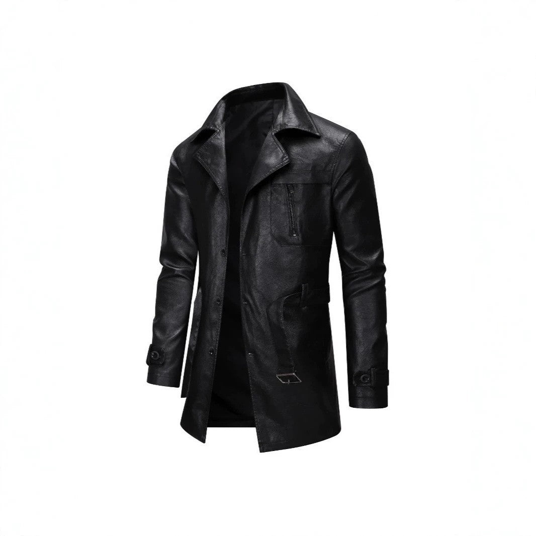 Herren Elegante Kunstlederjacke mit praktischen Taschen Drune