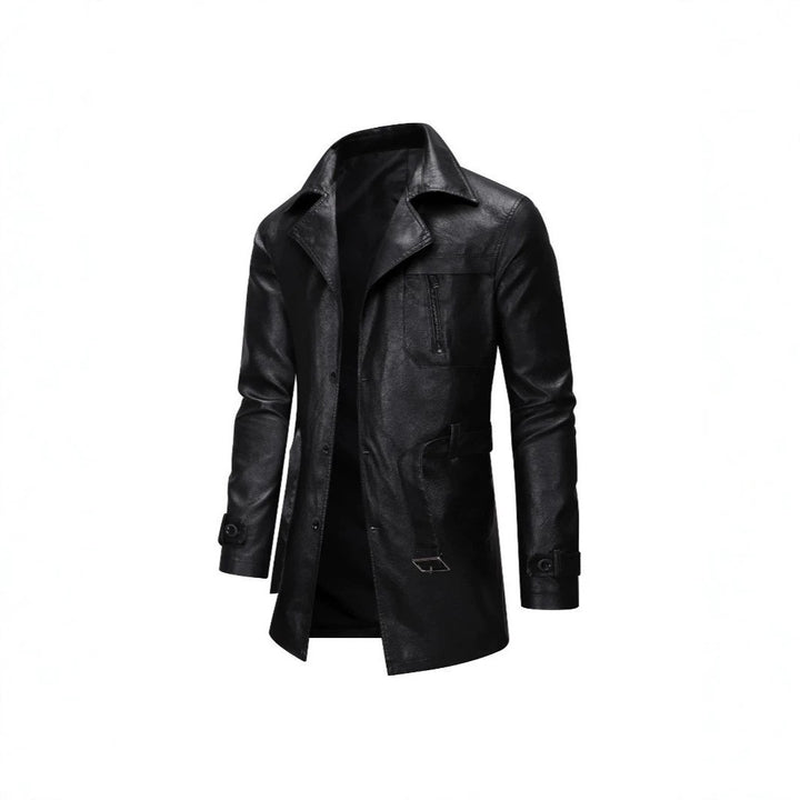 Herren Elegante Kunstlederjacke mit praktischen Taschen Drune