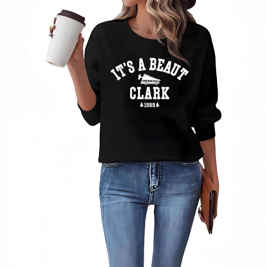 Damen Sweatshirt mit lässigem Schriftzug und bequemem Schnitt Drune