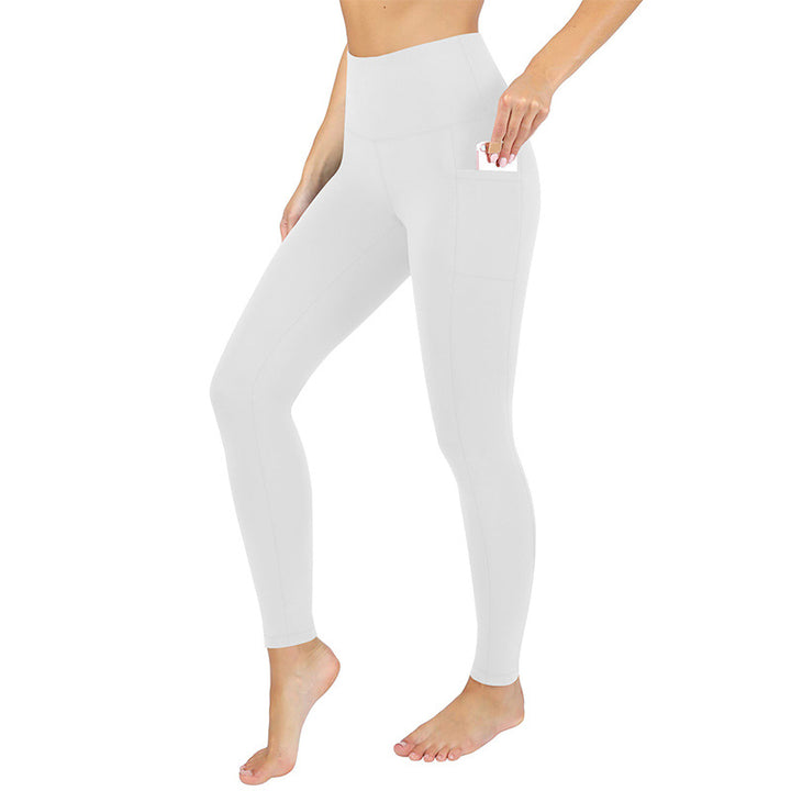 Damen Athletische Stretch-Leggings mit hoher Taille und seitlichen Taschen Drune