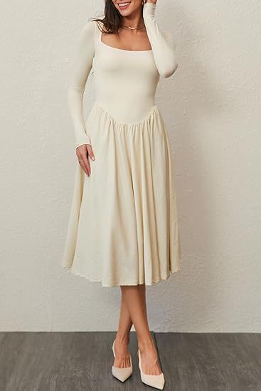 Damen Elegantes Langarm-Sommerkleid Drune