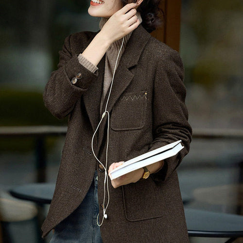 Damen Modern geschnittener Blazer mit strukturiertem Stoff Drune