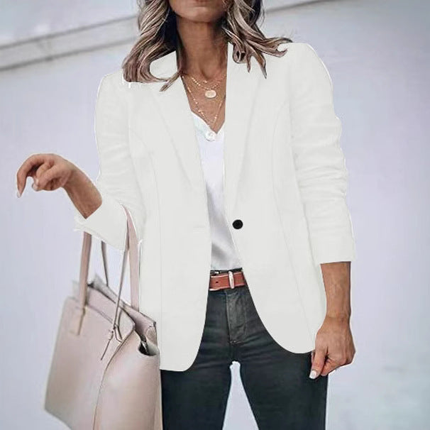 Damen Taillierter Blazer mit geschliffenem Revers, leichter Schulterpolsterung und Ein-Knopf-Verschluss Drune