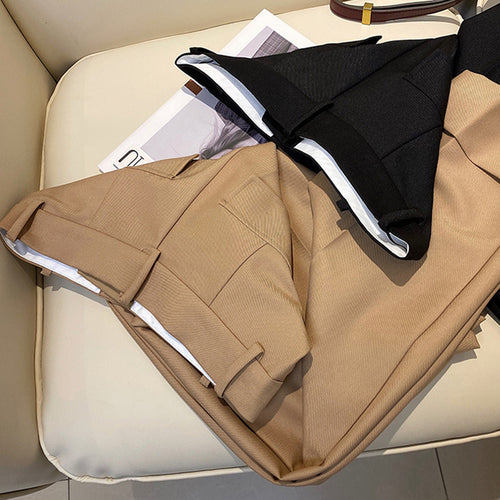 Damen Elegante und hoch taillierte Stoffhose mit breitem Bein Drune