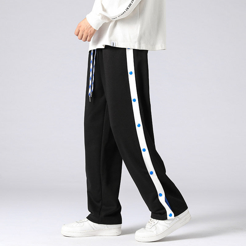 Herren Relaxed-Fit Sweathose mit seitlicher Druckknopfleiste und teilbarer Beinöffnung Drune