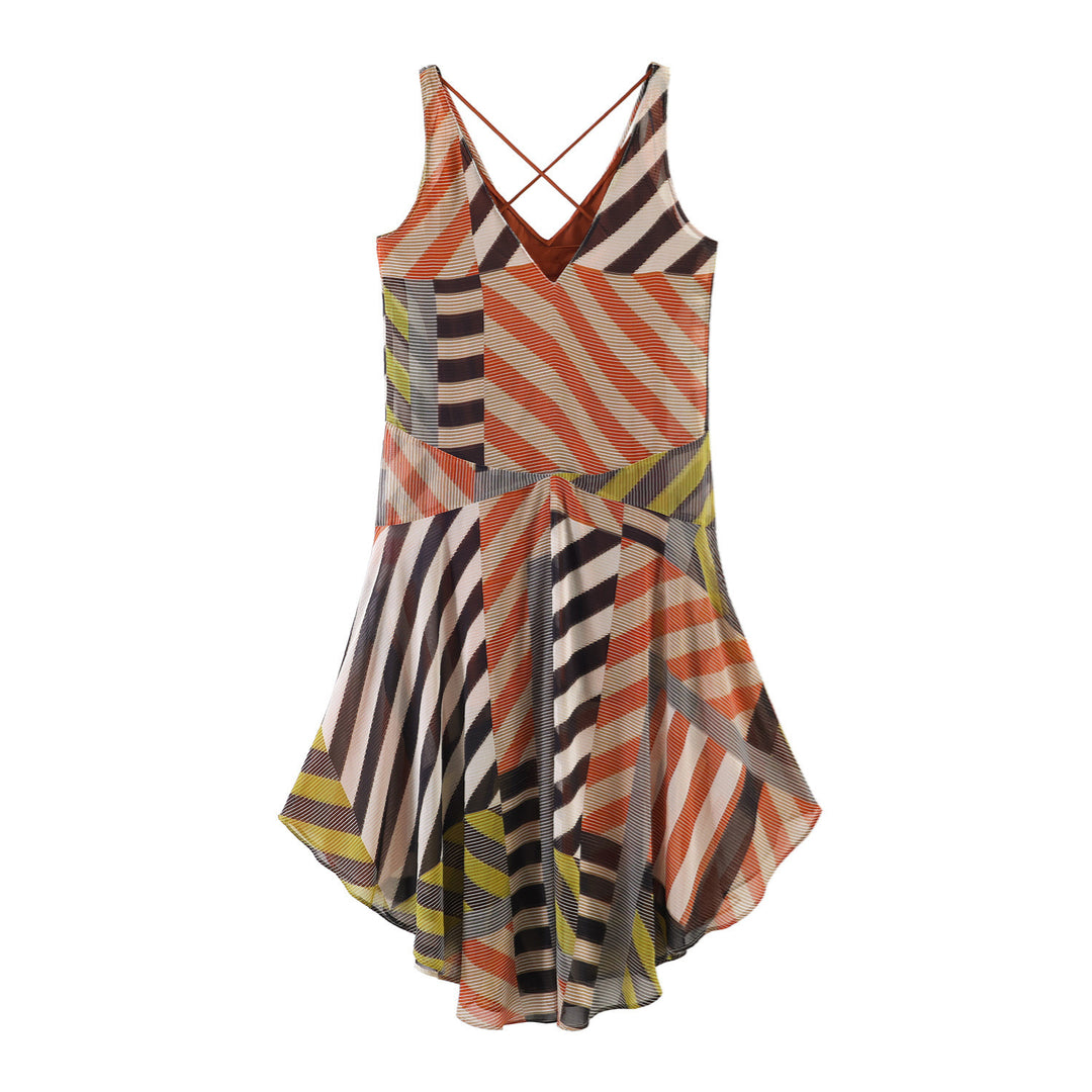 Damen Sommerliches Maxikleid mit modernem V-Ausschnitt und asymmetrischem Schnitt Drune
